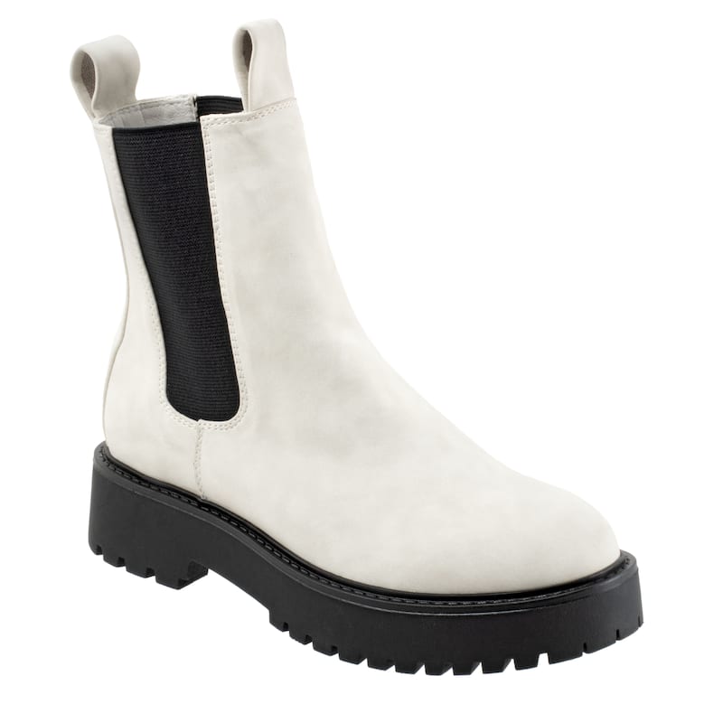 Los Cabos Raina Leather Platform Boot - EU 39/US 8 - Ivory