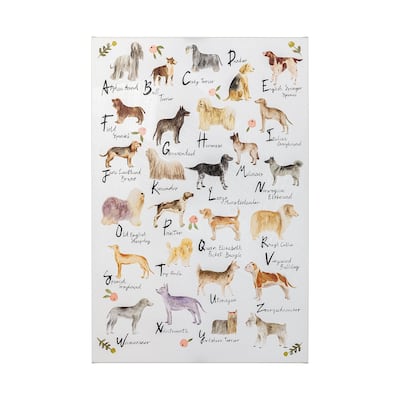 Dog Alphabet (36 x 54) Canvas Art Print