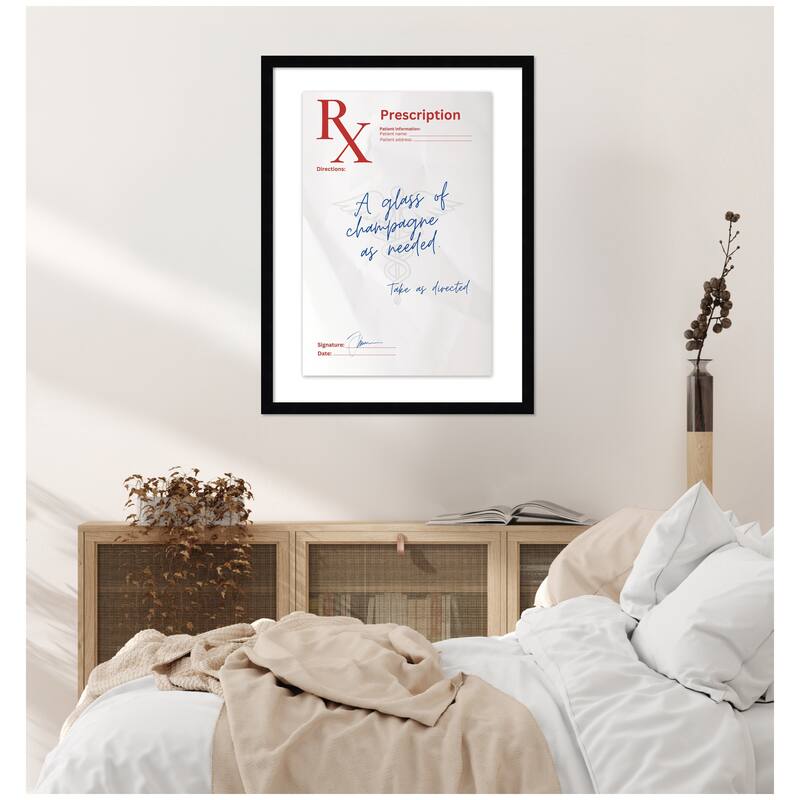 Kate and Laurel A Glass of Champagne Rx by Honey Island Studio Framed Wall Art Print