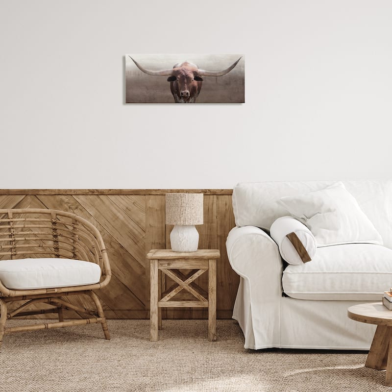 Stupell Rustic Western Longhorn Canvas Wall Art Design By Carol Robinson