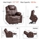 preview thumbnail 36 of 77, MCombo Electric Power Lift Recliner Chair Sofa with Massage and Heat, 3 Positions, USB Ports, Faux Leather