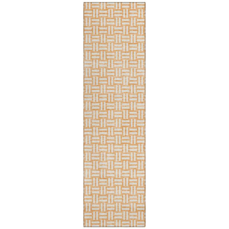 Machine Washable Indoor/ Outdoor Chantille Contempory Crosshatch Rug