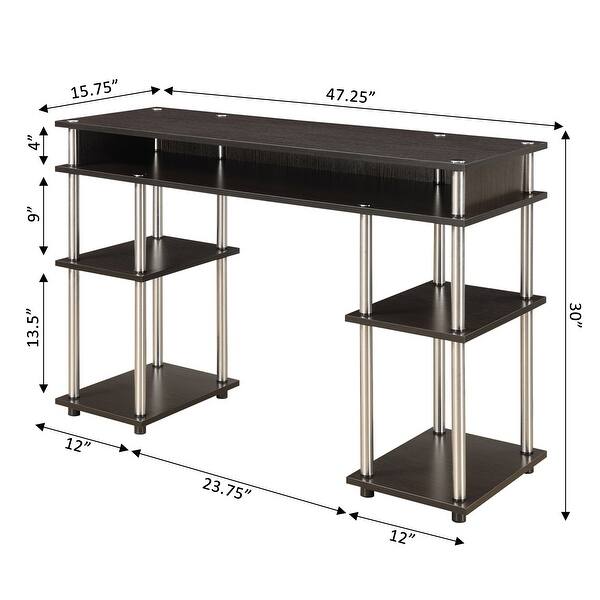 Designs2Go No Tools Student Desk, Espresso/Silver Poles Bed Bath & Beyond 36309336