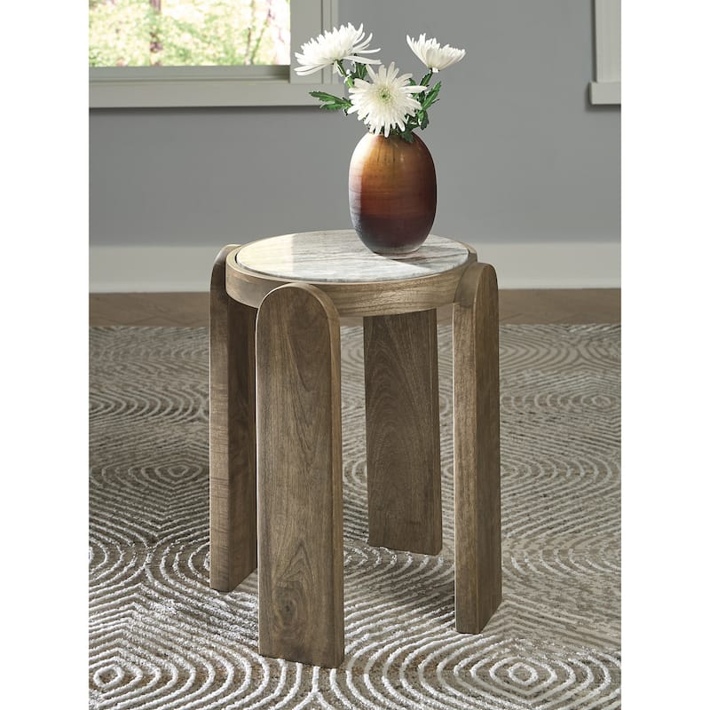 Signature Design by Ashley Gavrilley Brown/Gray Accent Table - 15.25" W x 15.25" D x 21.13" H