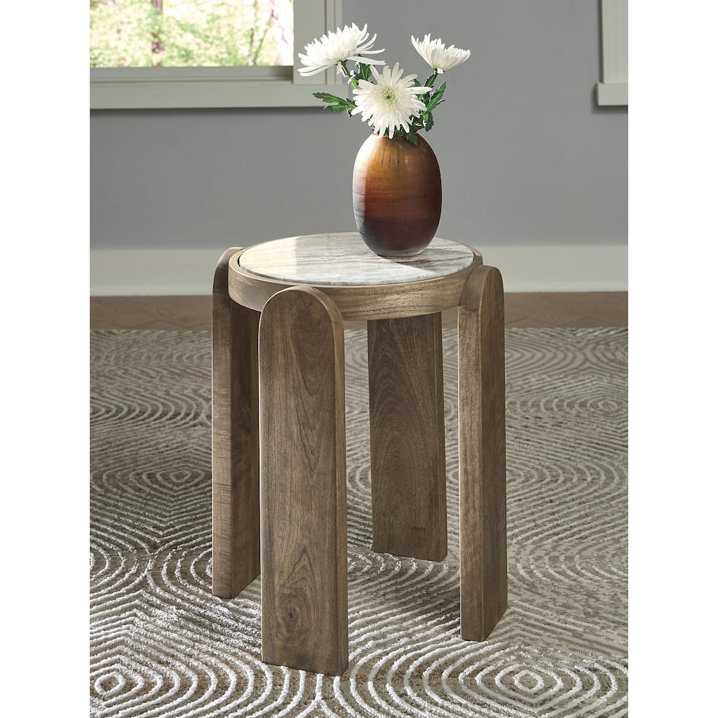 Signature Design by Ashley Gavrilley Brown/Gray Accent Table - 15.25" W x 15.25" D x 21.13" H