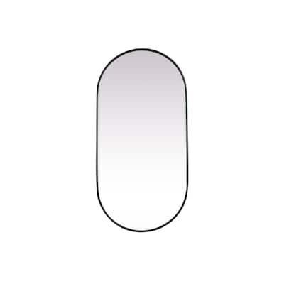 Indigo Home Metal Frame Oval Mirror 24x48 Inch
