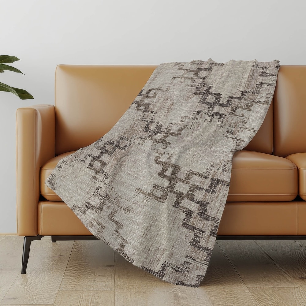 Premium Machine Washable ASB121 Distressed Moroccan Sherpa Throw Blanket