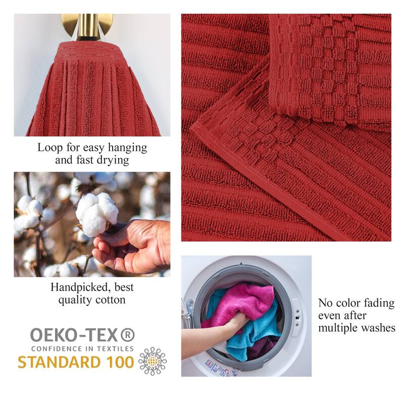 Superior Soho Ribbed Cotton Hand Towel Set of 4