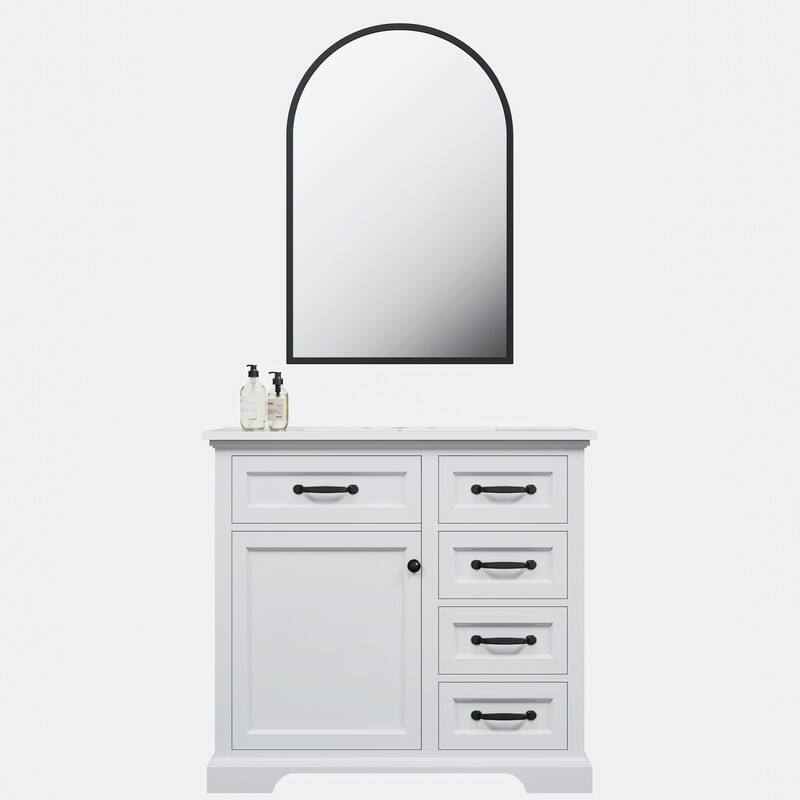 Bathroom Vanity with Top Sink Freestanding Vanity Set with Mirror