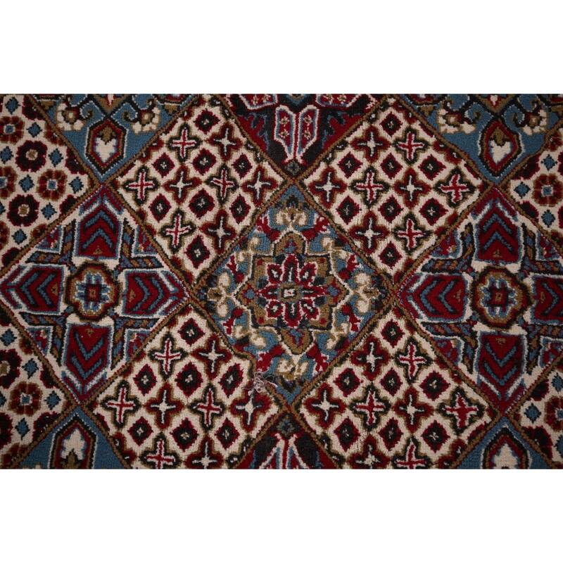 Geometric Red Kashan Turkish Rug Machine Made Carpet - 9'9" x 13'3"