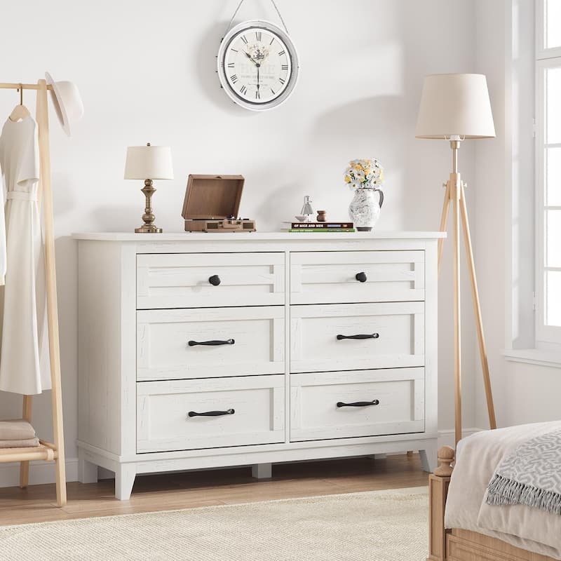 47" Wide 6-Drawer Dresser, Wooden Storage Cabinet