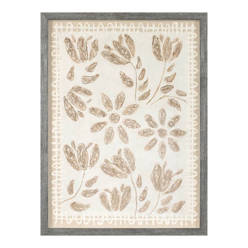 Framed Floral Wall Art Under Glass (Set of 2)