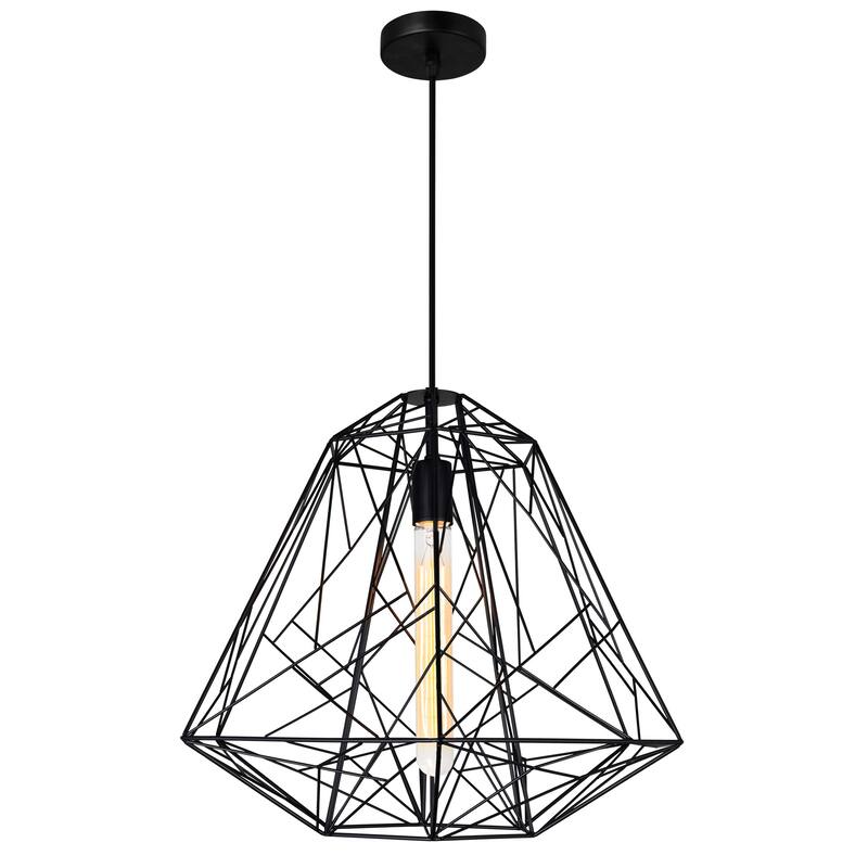 Bagheera 1 Light Black Down Pendant - Black