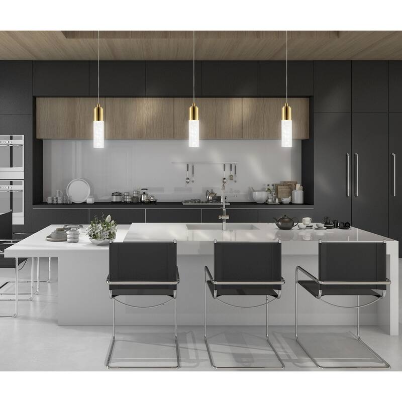 Cristal 1-Light Bubble Acrylic/Iron Modern Minimalist Integrated LED Pendant, by JONATHAN Y - 1 Light
