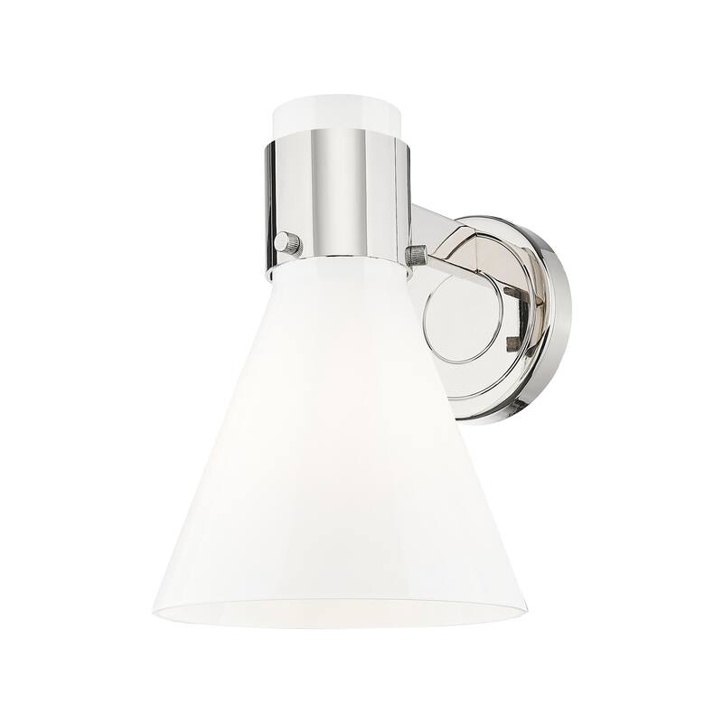 Innovations Lighting 464-1W-9-7 Lawton Cone Sconce Lawton Cone 9" Tall - Polished Nickel / Gloss White