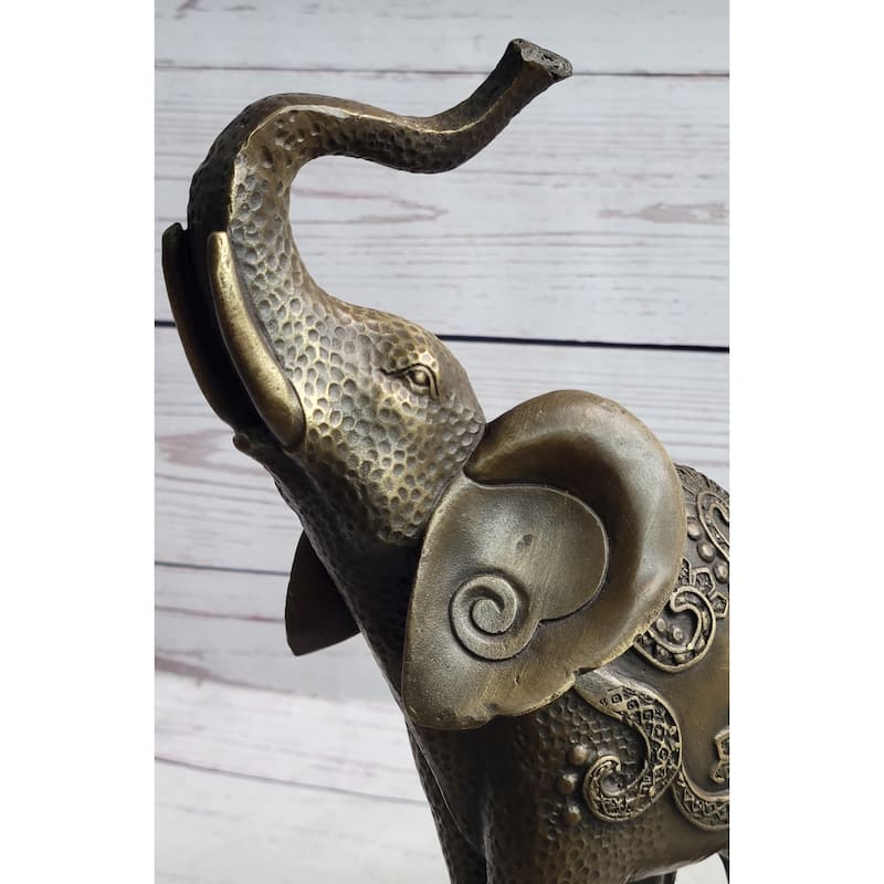 Decorative Indian Elephant Bronze Figure Statue Sculpture Hindu Design Handmade Art