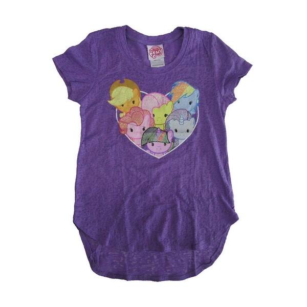 Shop Hasbro Girls Purple My Little Pony Heart Medallion Print T