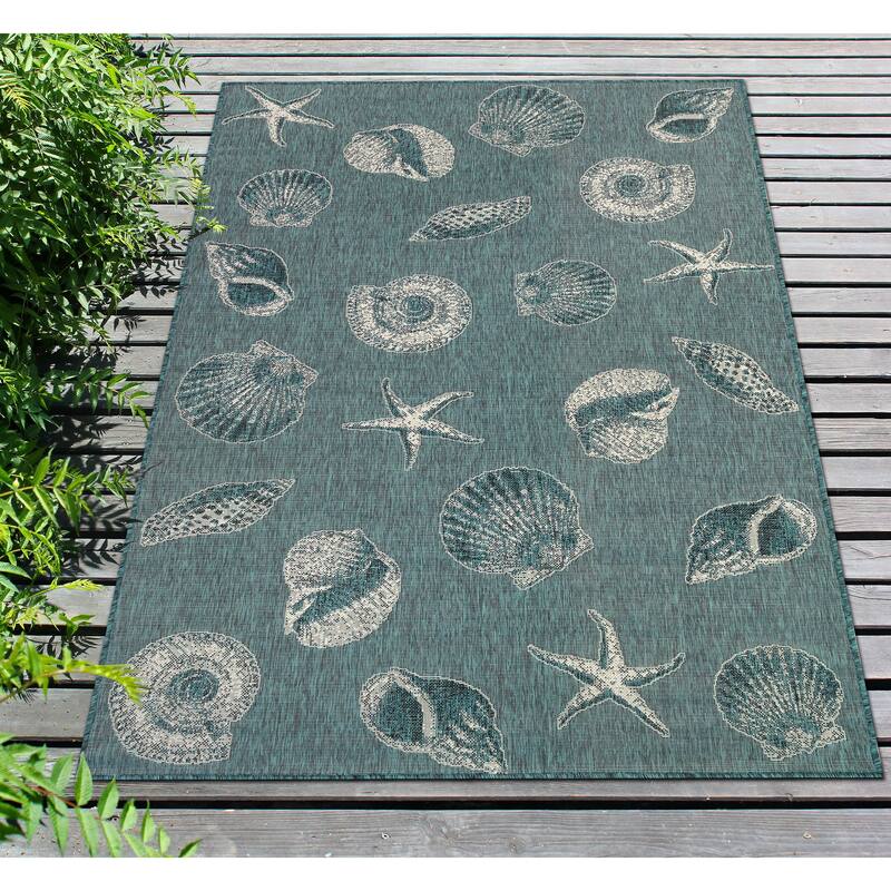 Liora Manne Carmel Shells Casual Indoor/ Outdoor Flat Area Rug