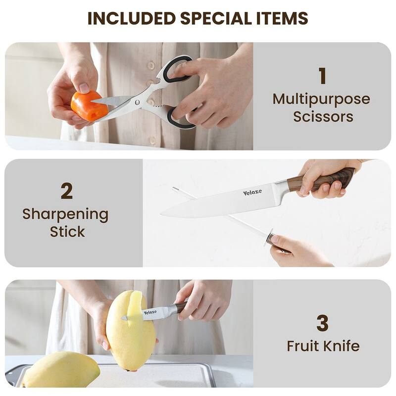 Velaze Aperol 8 pcs Knife Block Set with Storage