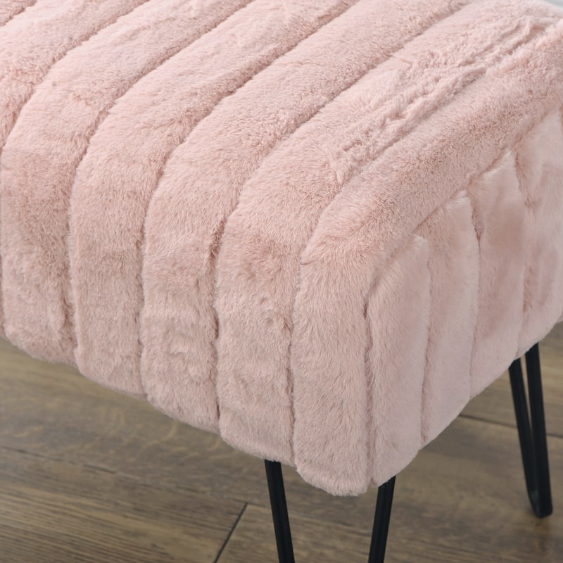 Serenta SuperMink Fauxfur Ottoman Bench