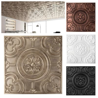 Atr3d 12 Pack 24"x24" 3D Wall Panel Ceiling Tiles Cover 48 Sq.Ft. for Home Decor