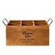 preview thumbnail 6 of 30, American Art Decor The Bourbon Bar Wood Crate Bottle Holder with Metal Handles - 7" H x 14" L x 8" D