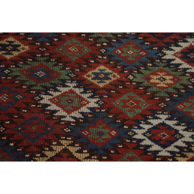 Hand Knotted Oriental 100% Wool Carpet Transitional All-Over Multi-Colored Anatolian Area Rug - 10' 11'' X 4' 10''