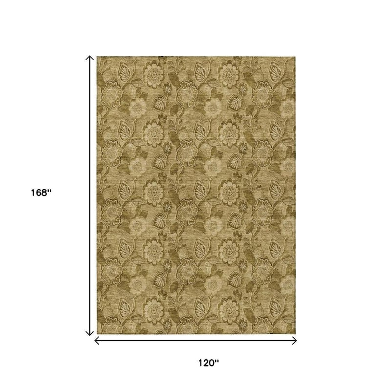 HomeRoots Floral Transitional Rectangle Outdoor Rug