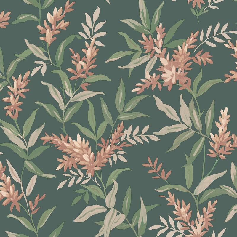 Belgravia Decor Olivia Dark Green Floral Wallpaper