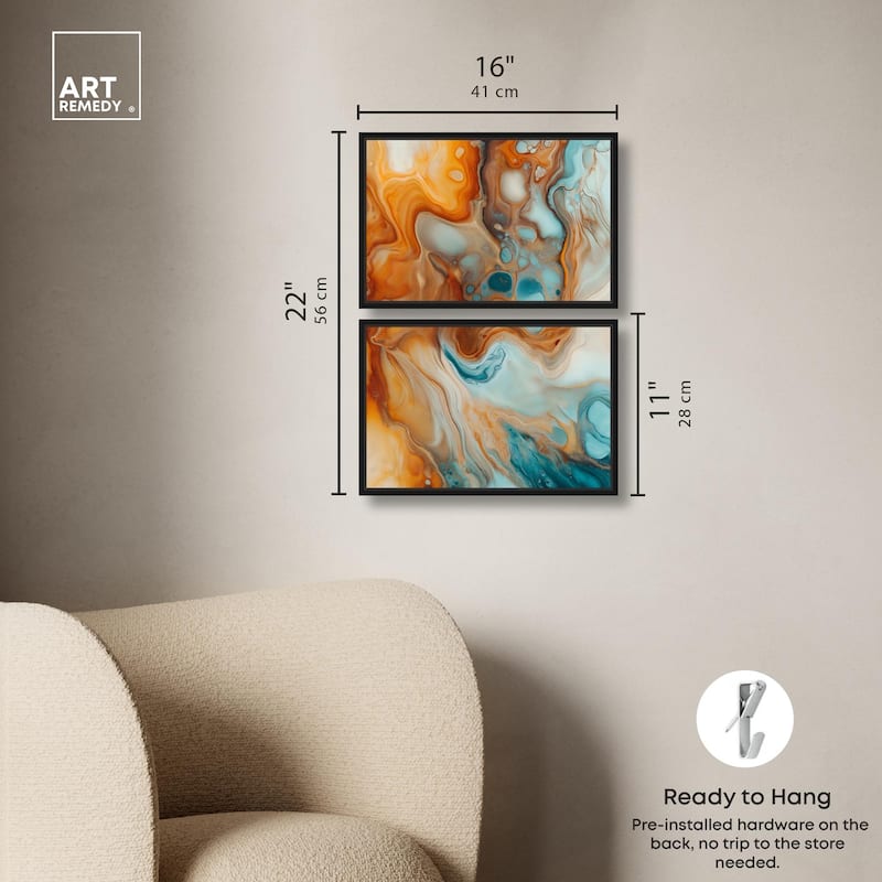 Marbled Flow Canvas Set of 2 by Art Remedy
