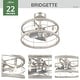 preview thumbnail 5 of 12, Hunter 22 inch Bridgette Fandelier Ceiling Fan w/ Light, Remote - Modern, Industrial, Farmhouse - Small Spaces