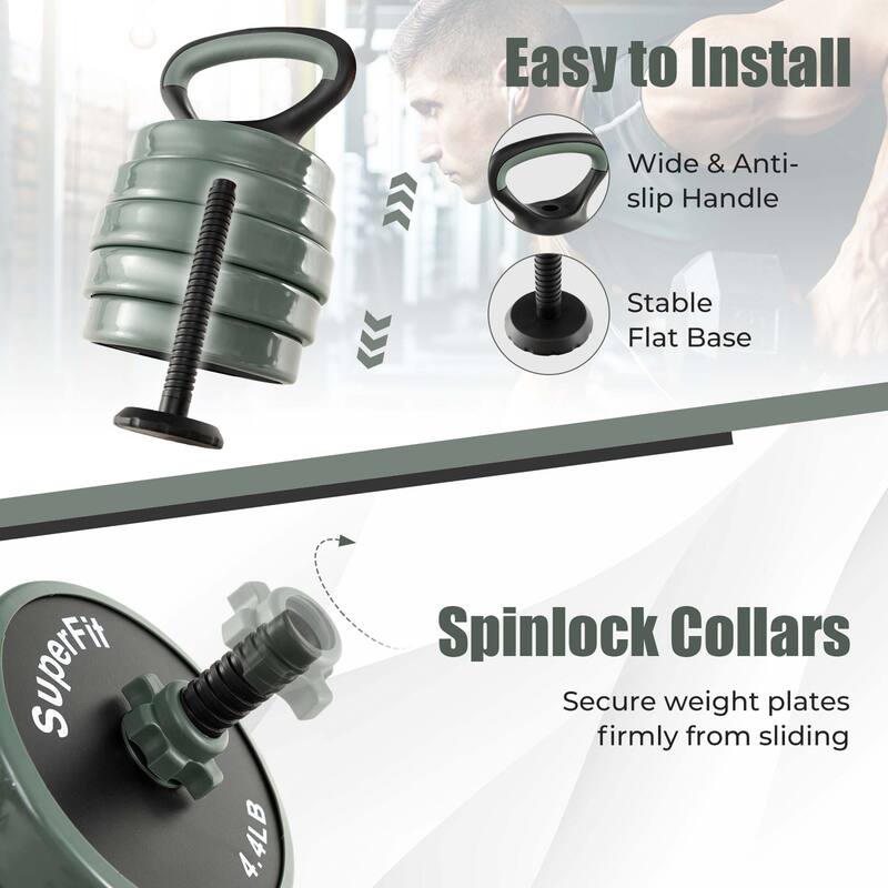 SuperFit 4 in 1 Adjustable Weight Dumbbell Set 92lbs Free Weight Set - See Details