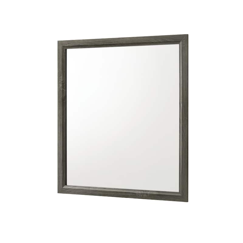 Visalia White/Grey Solid Wood 6-Drawer Dresser with Mirror Set