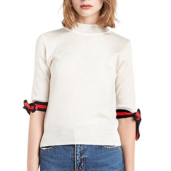 Download Shop Womens Stripe Bow Tie Mock Neck Basic Knitted Top - Free Shipping On Orders Over $45 ...