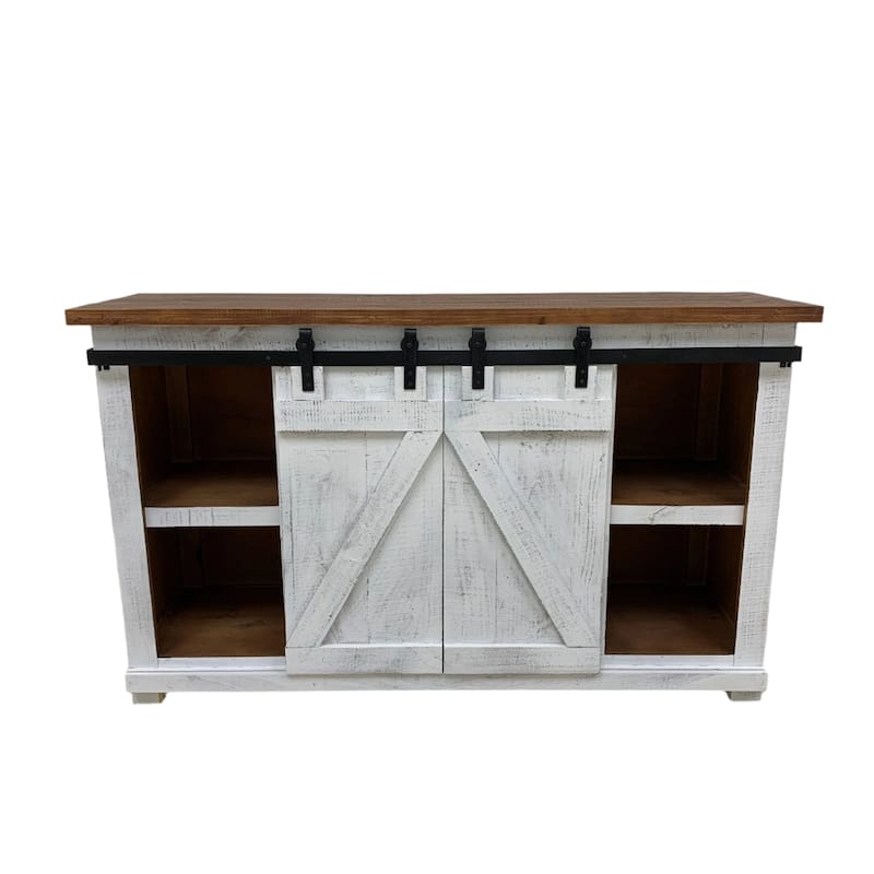 Westgate 60" Sliding Barn Door TV Stand - White