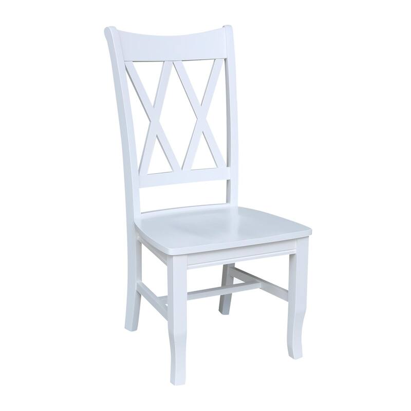 Double X-Back Solid Wood Chairs - Set of 2