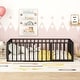 preview thumbnail 1 of 73, Metal Floor Bed Kids Open Frame with Fence and Door, Playhouse Bed for Kids Girls Boys Black - Twin
