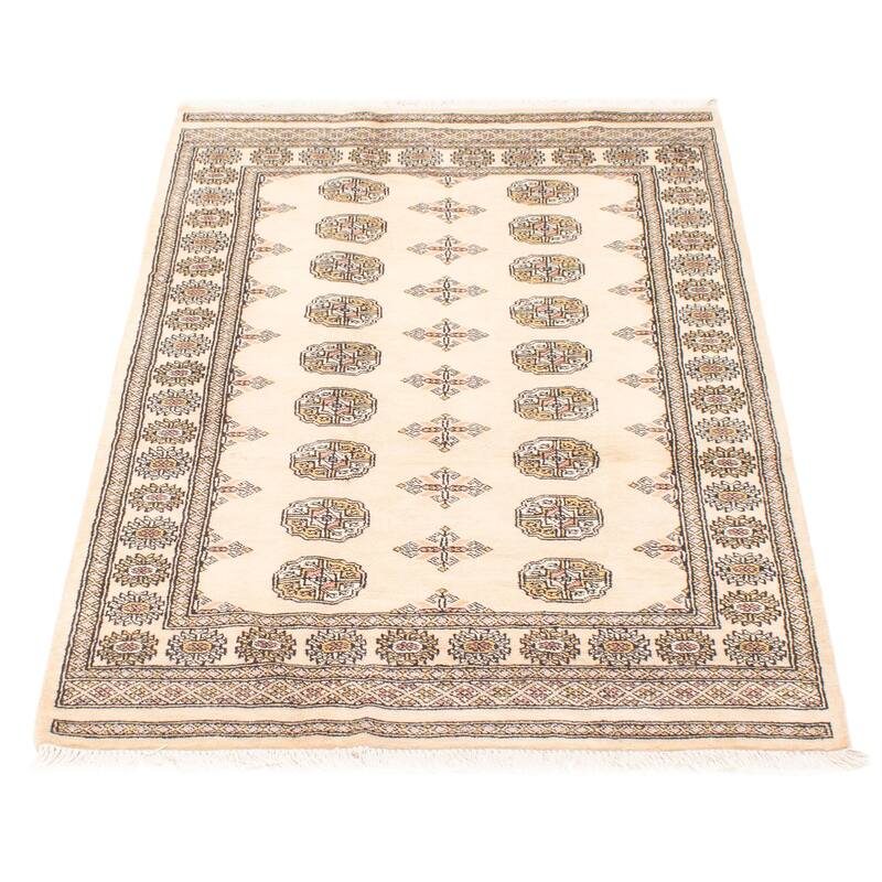 ECARPETGALLERY Hand-knotted Peshawar Bokhara Beige, Cream Wool Rug - 4'0 x 6'3