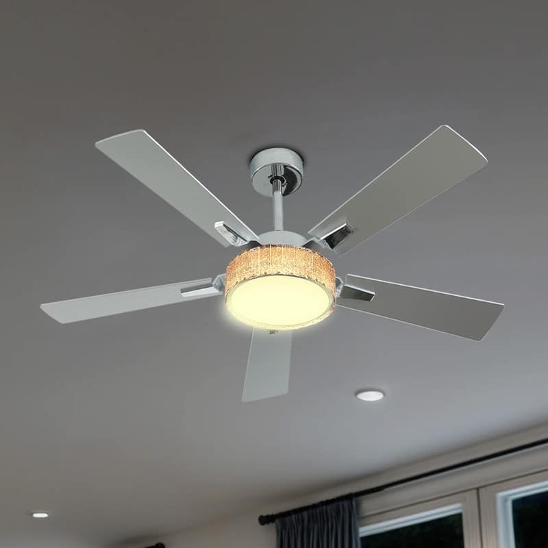Moasis 52 Inch 5-Blade Crystal Chandelier Ceiling Fans with Lights and Remote Control - 52 Inches