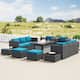 Option Peacock with Rectangular Grey Fire Table