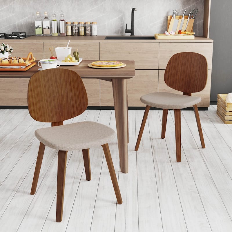Costway Modern Dining Chair Set of 2/4 Chenille Kitchen Chair Armless