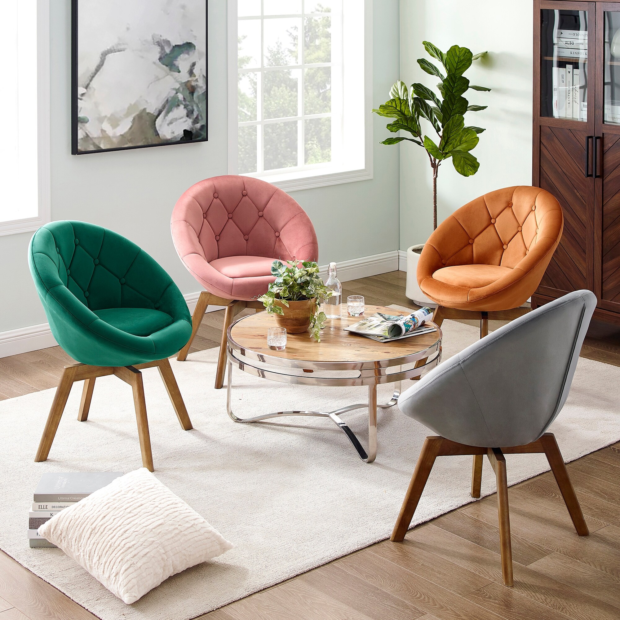 Carson carrington kallax velvet sales tufted round swivel accent chair