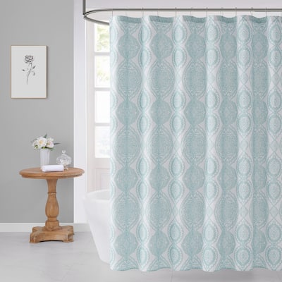 VCNY Home Carter Damask Cotton-Rich Fabric Shower Curtain