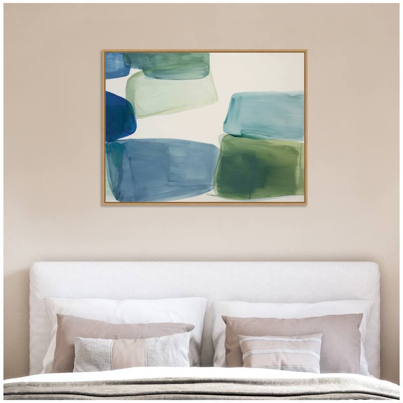 Kate and Laurel Coastal Calm I by Amy Lighthall Framed Canvas Wall Art Print