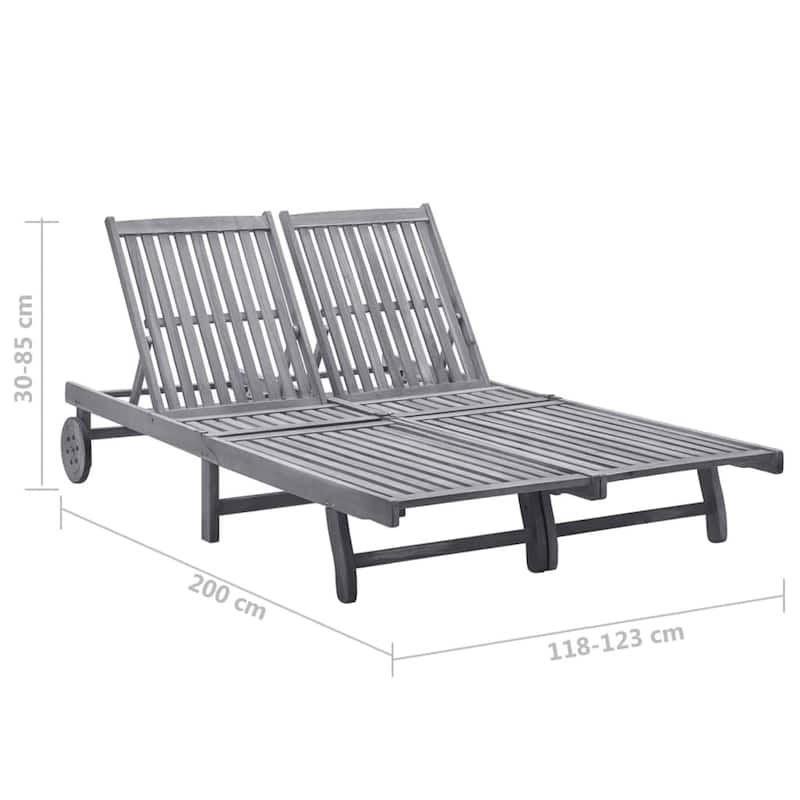 vidaXL Patio Lounge Chair Sunbed Sunlounger with Cushion Solid Acacia Wood
