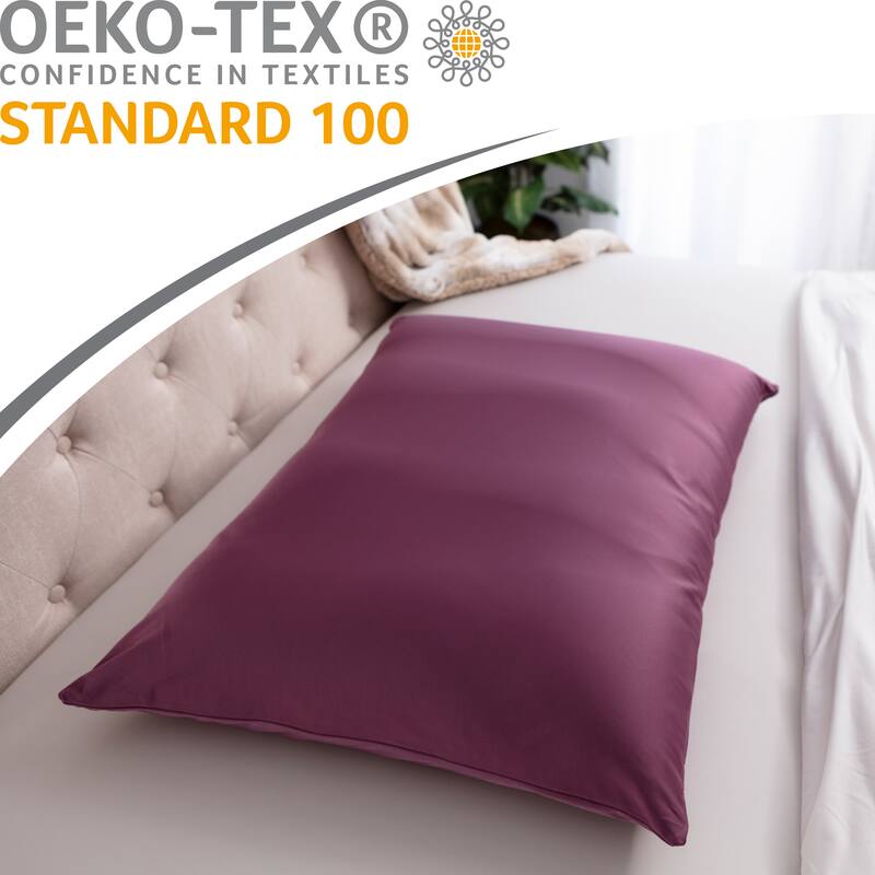 Premium Microbead Pillow, Anti-Aging, Silk like Cover, Burgundy Merlot