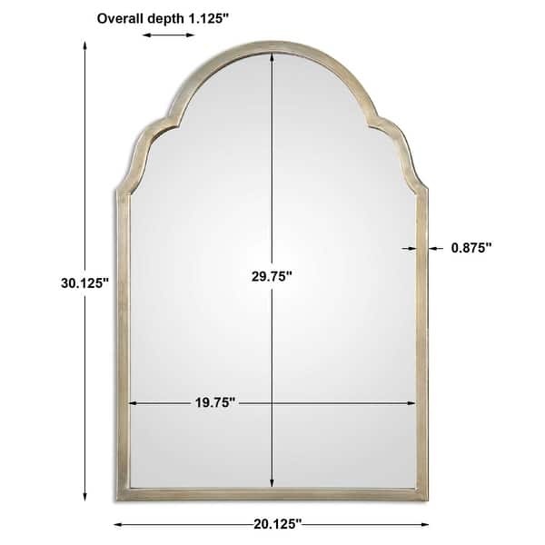 Uttermost Brayden 30" x 20" Petite Arched Cathedral Wall Mirror