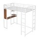 preview thumbnail 26 of 58, Twin Metal Loft Bed with Shelves and Desk