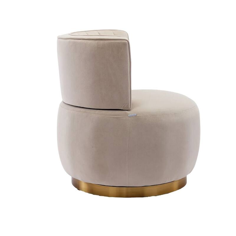 Modern Velvet 360 Degree Swivel Round Armrest Upholstered Accent Chair