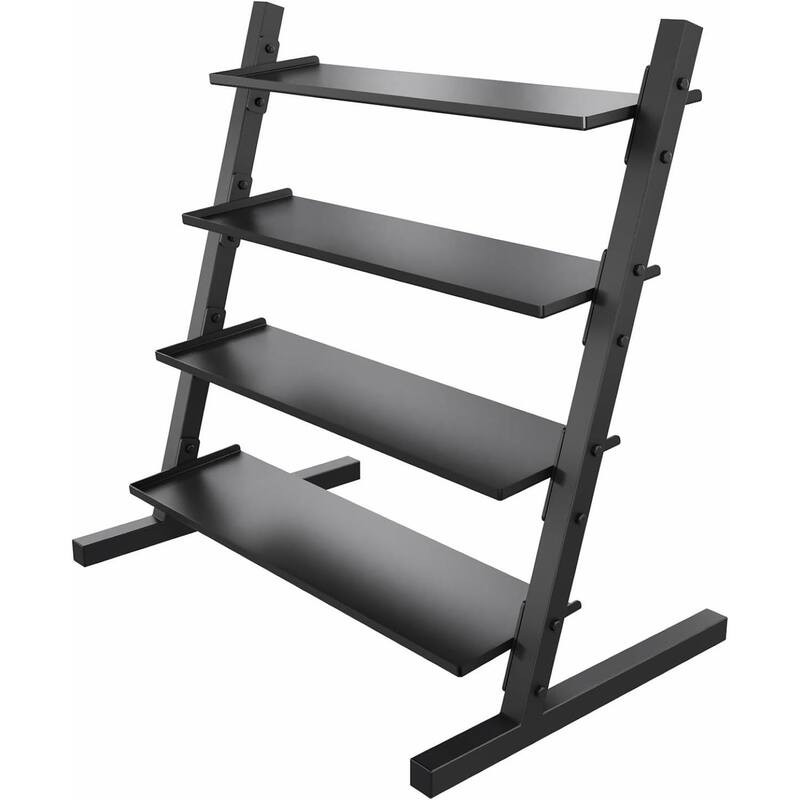 Power Systems 4-Tier Dumbbell Storage Rack, Steel Weight Tree Rack for Neoprene & Vinyl, 1-15 lb, Black - Medium - Stainless Steel